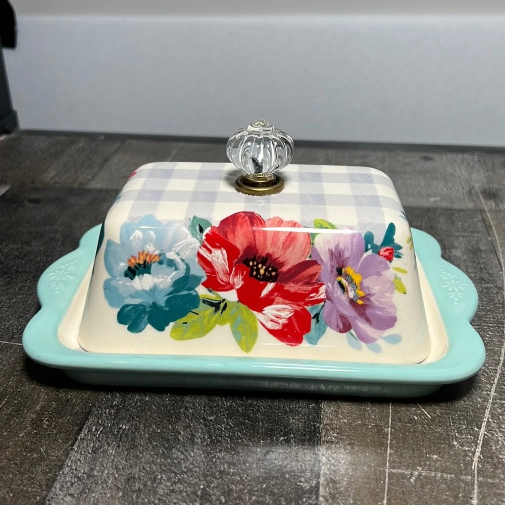 Pioneer Woman Sweet Romance Ceramic Double Stick Butter Dish - Picture 1 of 7